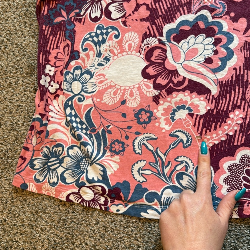 Sonoma | Pink and Red Paisley Bohemian Fitted Tank Top - Picture 6 of 9
